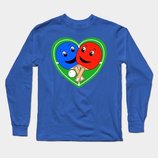 Table Tennis Valentines Doubles Partners Long Sleeve T-Shirt